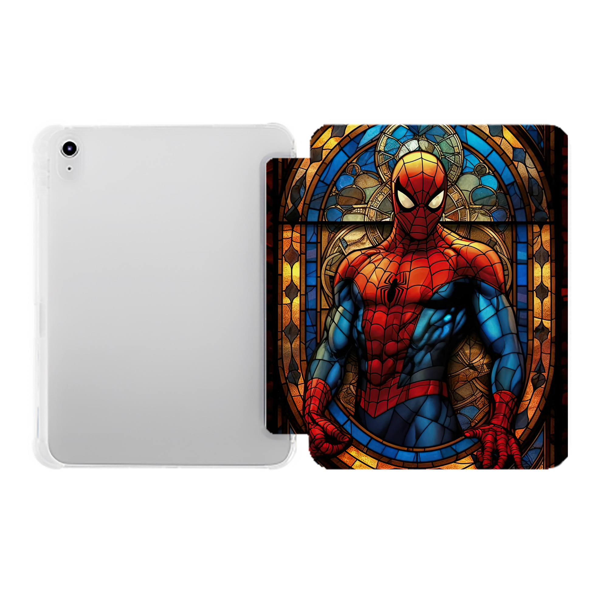 （画像用） Spider Man スパイダーマン IPad ケース ペン収納付き 三つ折りスタンド PUレザー×シリコン 対応機種9.5/10.5/10.9インチ
